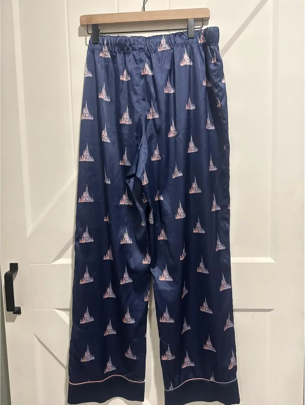 Disney 50th Anniversary Navy Satin Castle Print Pajama Set, Women's XL - Picture 5 of 8